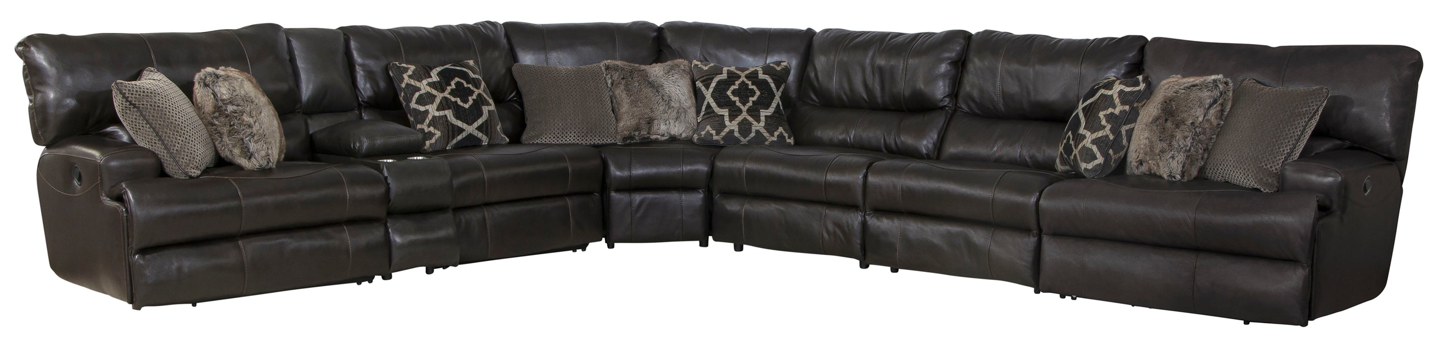 Como - Italian Leather Match Reclining Sectional