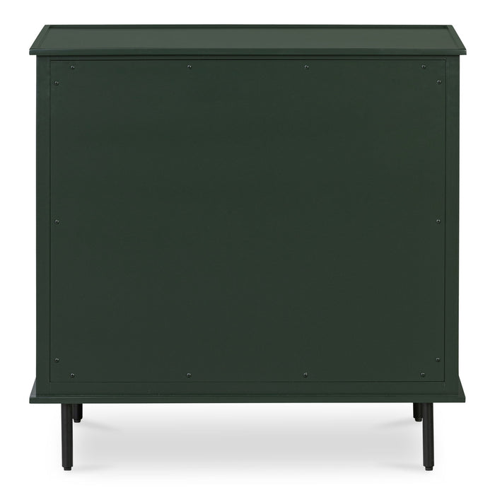 Reagan - 3 Drawer Nightstand - Deep Green