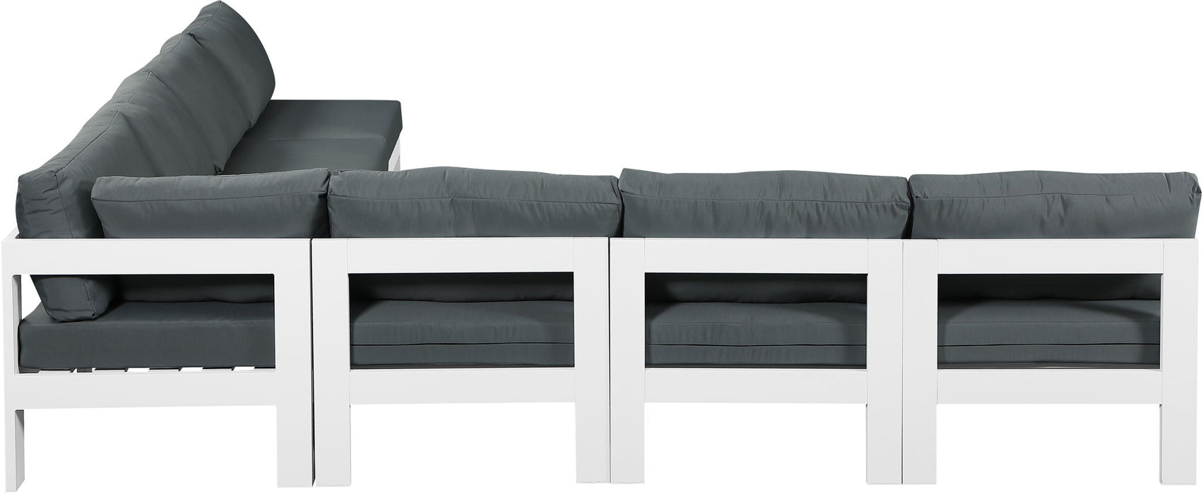 Nizuc - Outdoor Patio 7 Piece Modular Sectional With White Frame