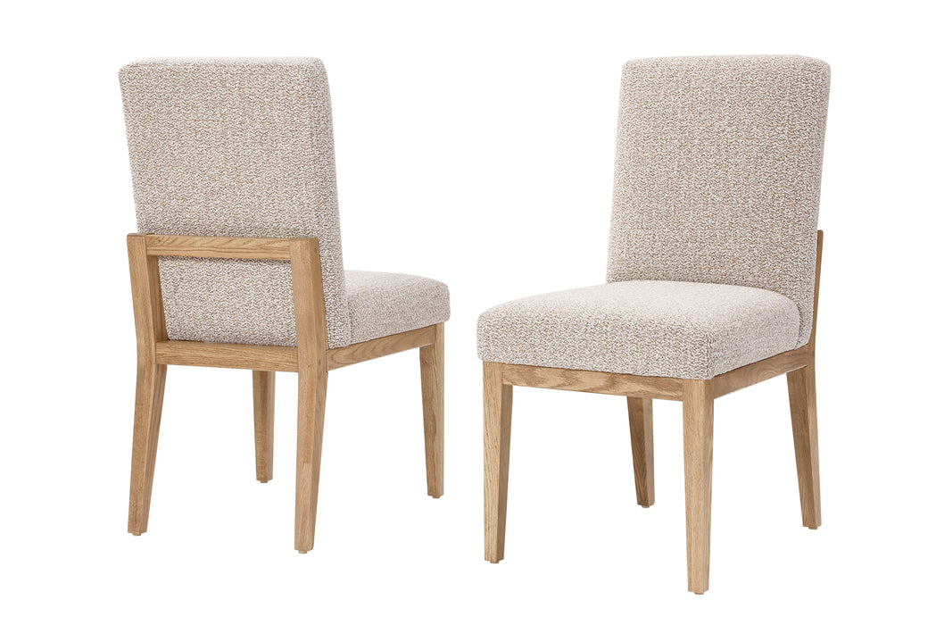 Dovetail - Upholstered Side Chair - Bleached White Legs