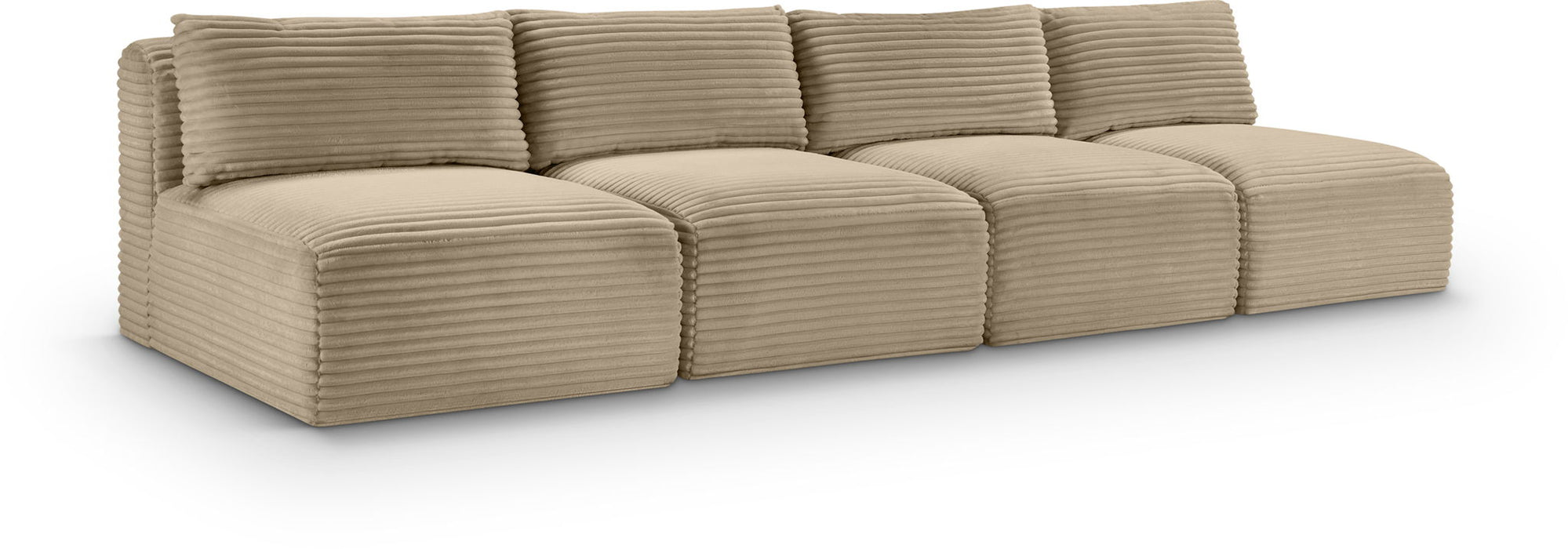 Shaggy - Fabric 4 Seat Modular Armless Sofa