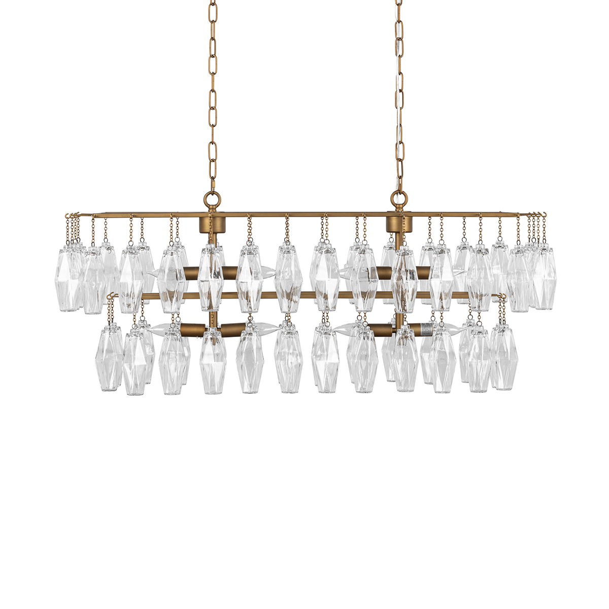 Tressia - Glass Round Chandelier - Brass