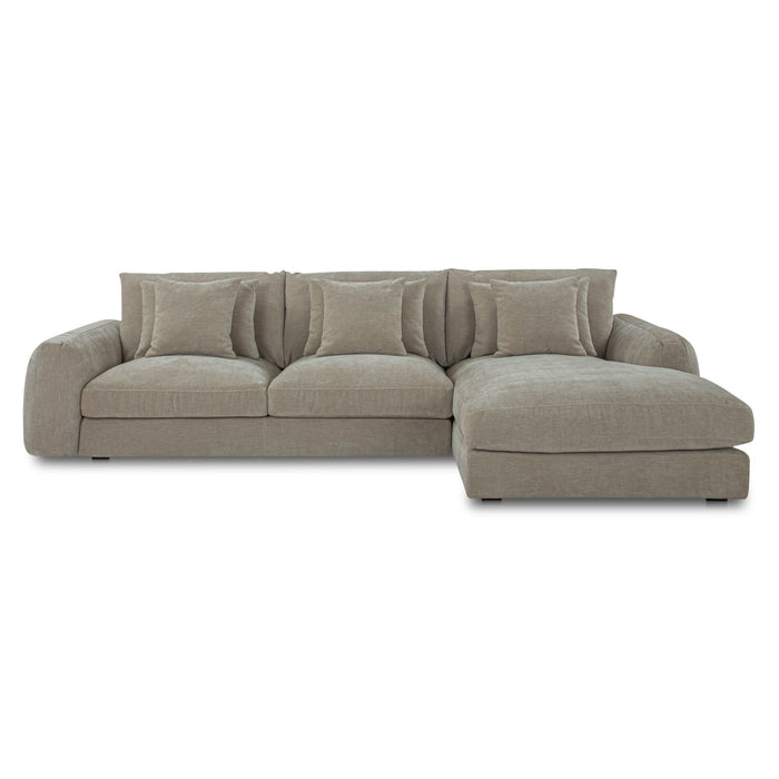 Berga - Sectional Pebble Right Stationary Sofa - Gray