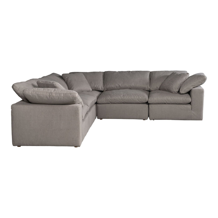 Terra - Condo Classic L Modular Sectional Livesmart Fabric - Light Gray