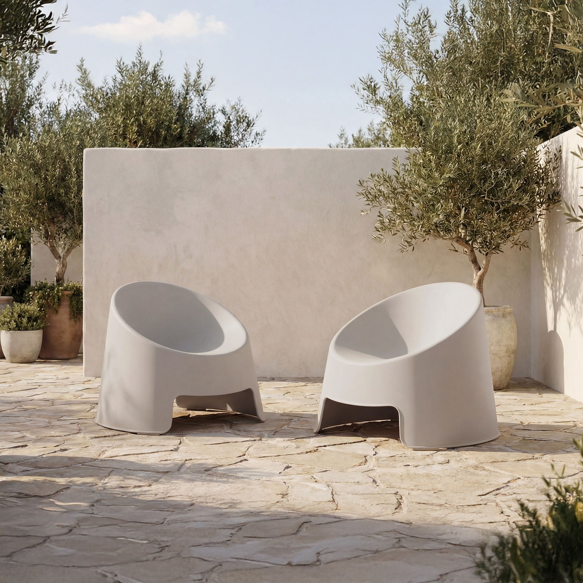 Nolla - Outdoor Accent Chair (Set of 2) - Light Gray