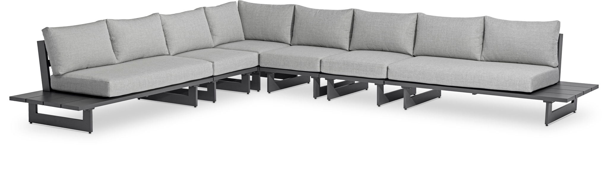Maldives - 6 Piece Water Resistant Outdoor Patio Modular Sectional With Gray Base