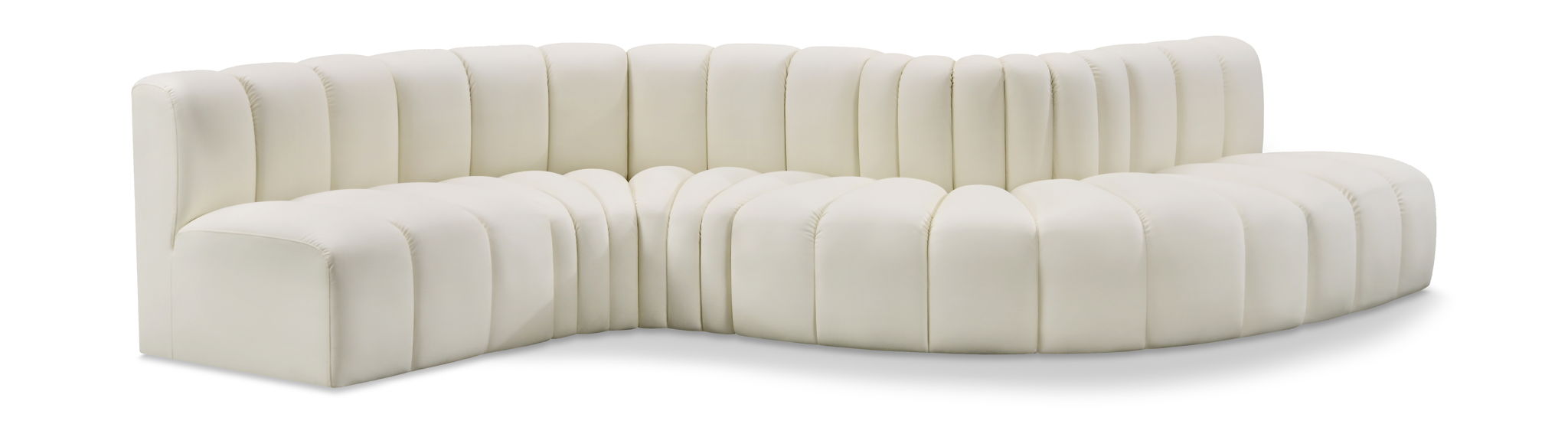 Arc - Faux Leather 6 Piece Curved Modular Sofa