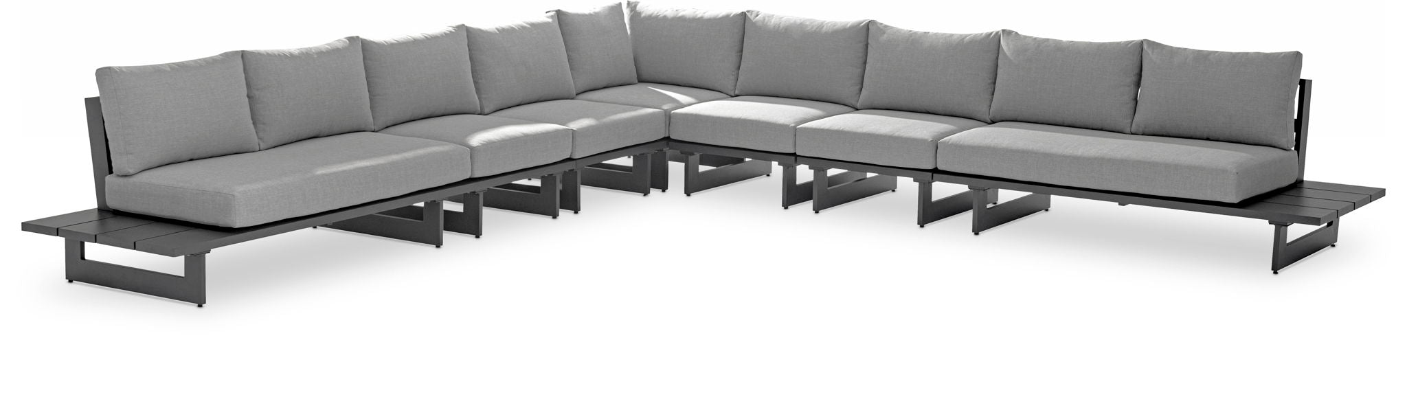 Maldives - 7 Piece Water Resistant Outdoor Patio Modular Sectional With Gray Base