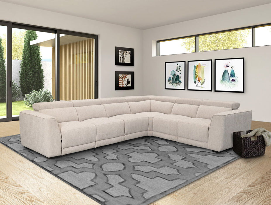 Noho - 4 Piece Modular Power Reclining Sectional with Power Headrests - BISQUE