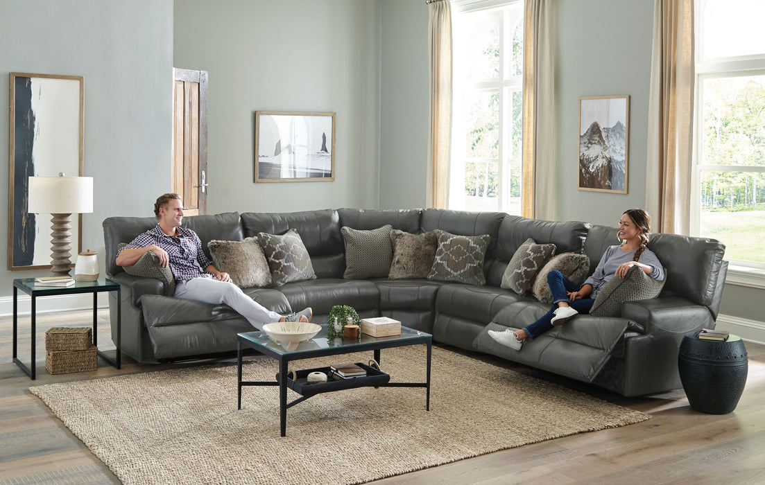 Como - Italian Leather Match Reclining Sectional