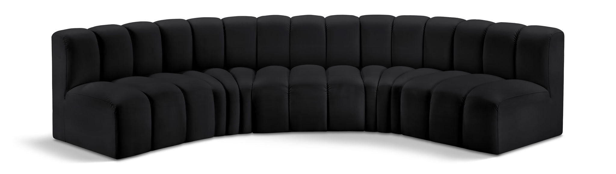 Arc - Faux Leather 5 Piece U-Shaped Modular Sofa