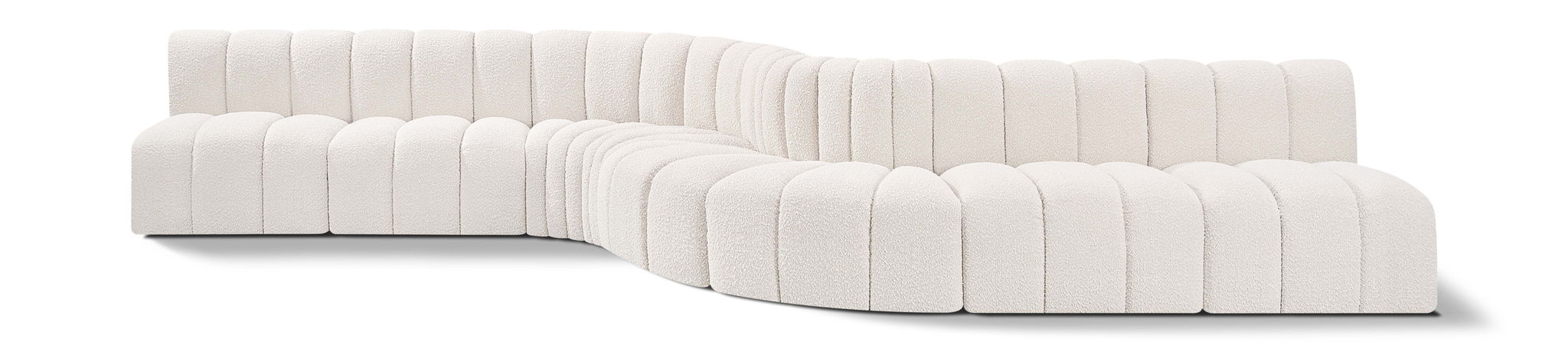Arc - Boucle Fabric 8 Piece Curved Modular Sofa