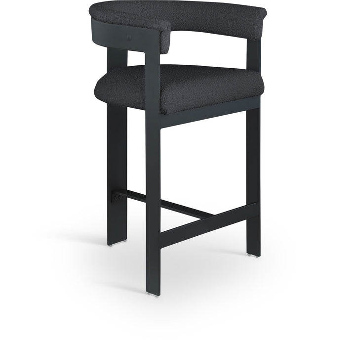 Romeo - Boucle Counter Stool With Black Base (Set of 2)