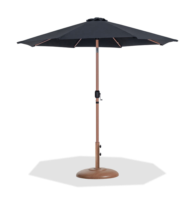 Fiji - Aluminum Patio Umbrella With Round Teak Base
