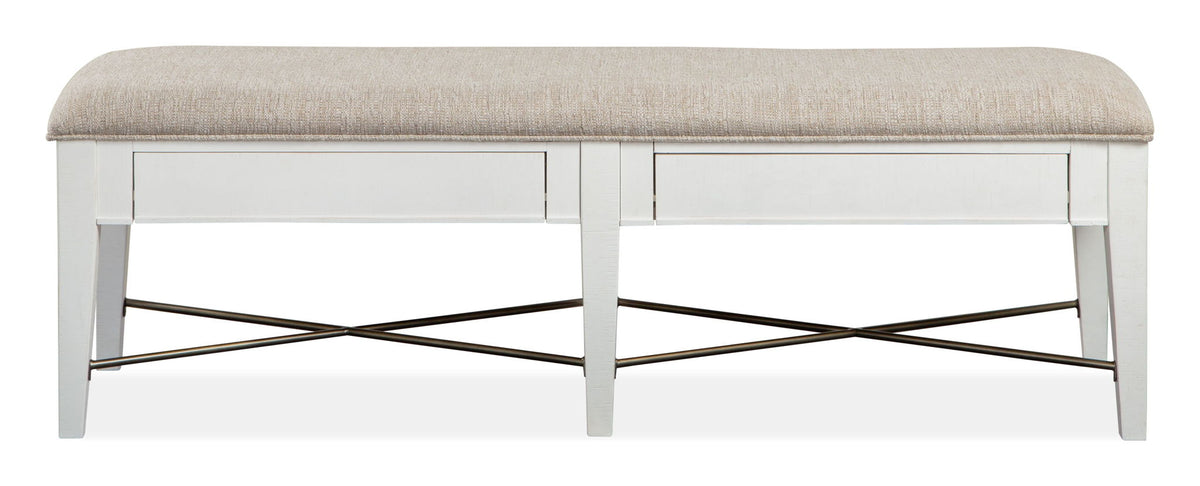 Heron Cove - Bench With Upholstered Seat - Chalk White