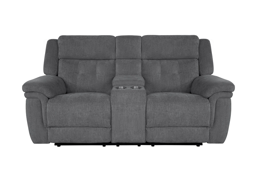 Richland - Power Console Loveseat - Bristol Grey