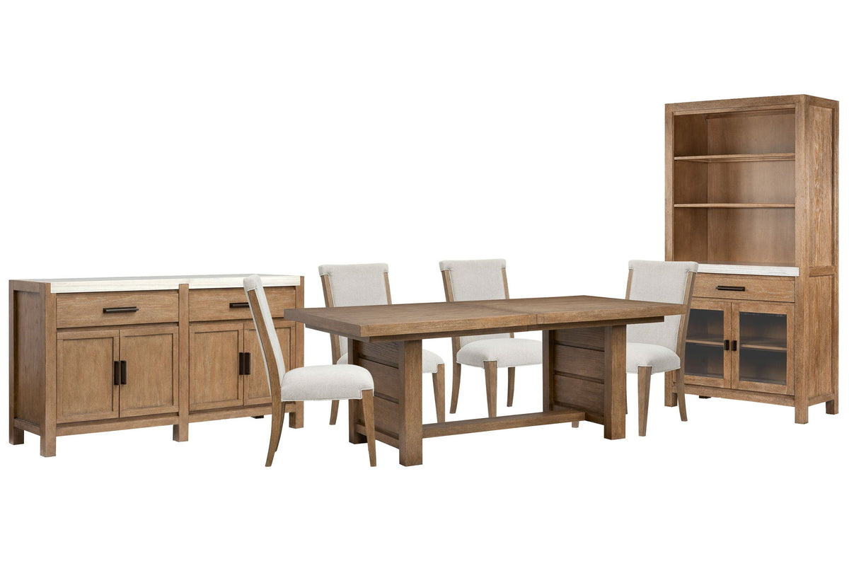 Plum Creek - 7 Piece Extendable Trestle Dining Table Set