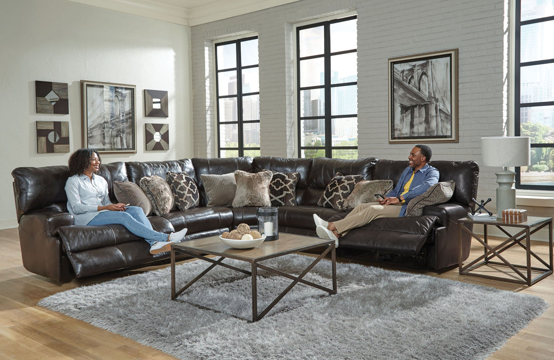 Como - Italian Leather Match Reclining Sectional