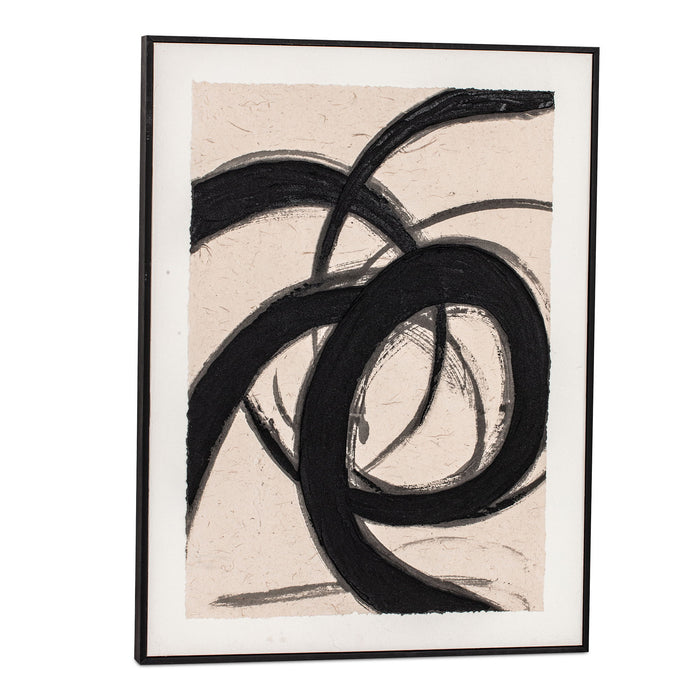 Poet - Framed Painting - Beige / Black