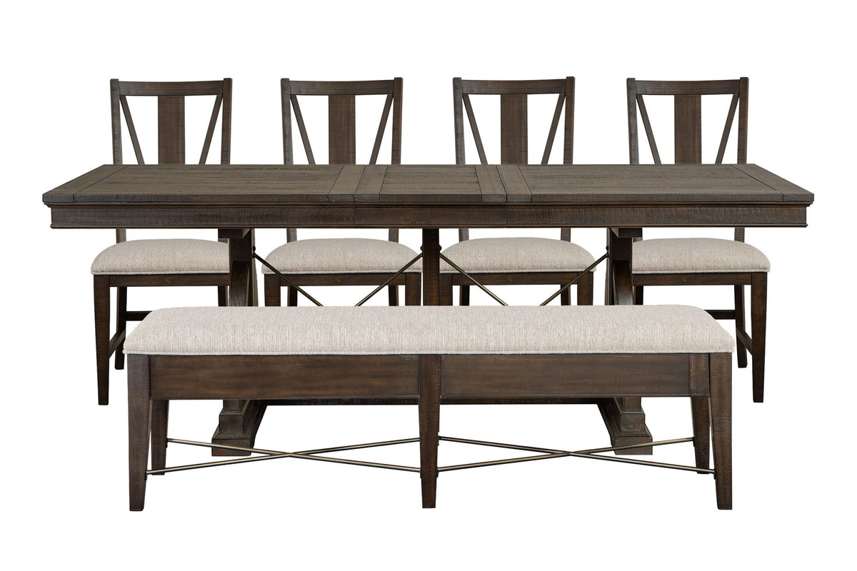 Westley Falls - Extendable Trestle Dining Table Set