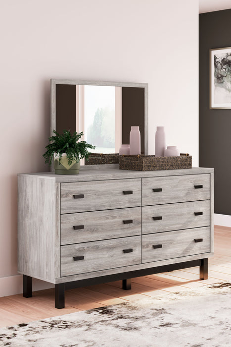 Vessalli - Dresser And Mirror - Gray
