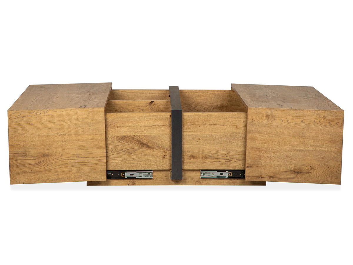 Ripley - Square Cocktail Table With Casters - Rustic Caramel