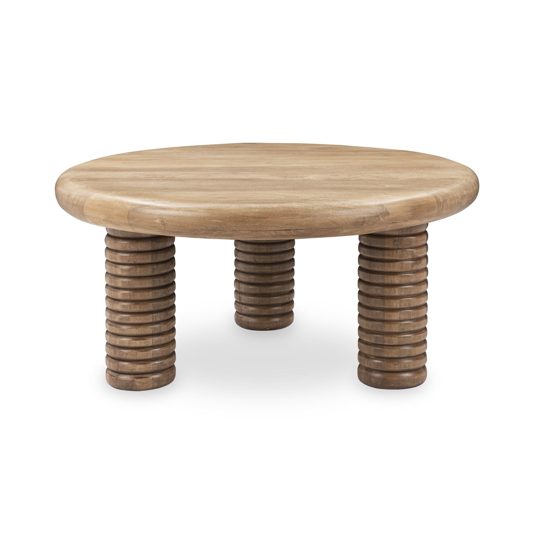 Ilaria - Reclaimed Wood Round Coffee Table - Sand Washed