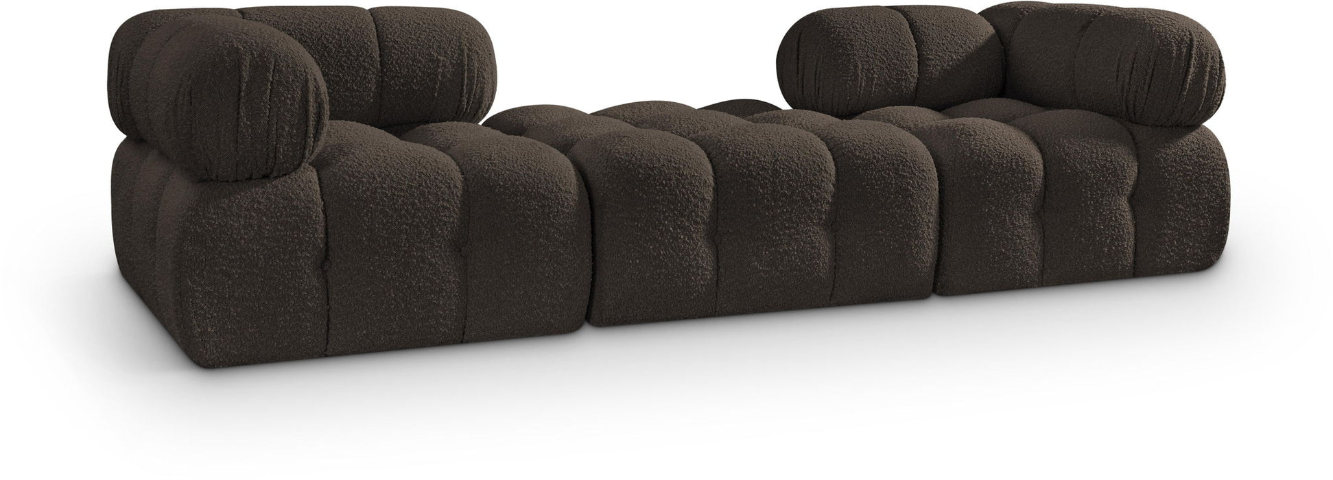 Ames - 3 Piece Boucle Modular Sofa With 1 Backless Seat
