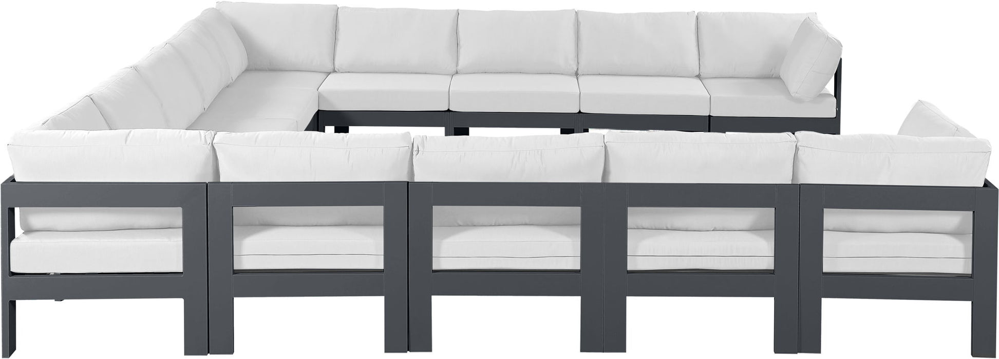 Nizuc - Outdoor Patio 13 Piece Modular Sectional With Gray Frame