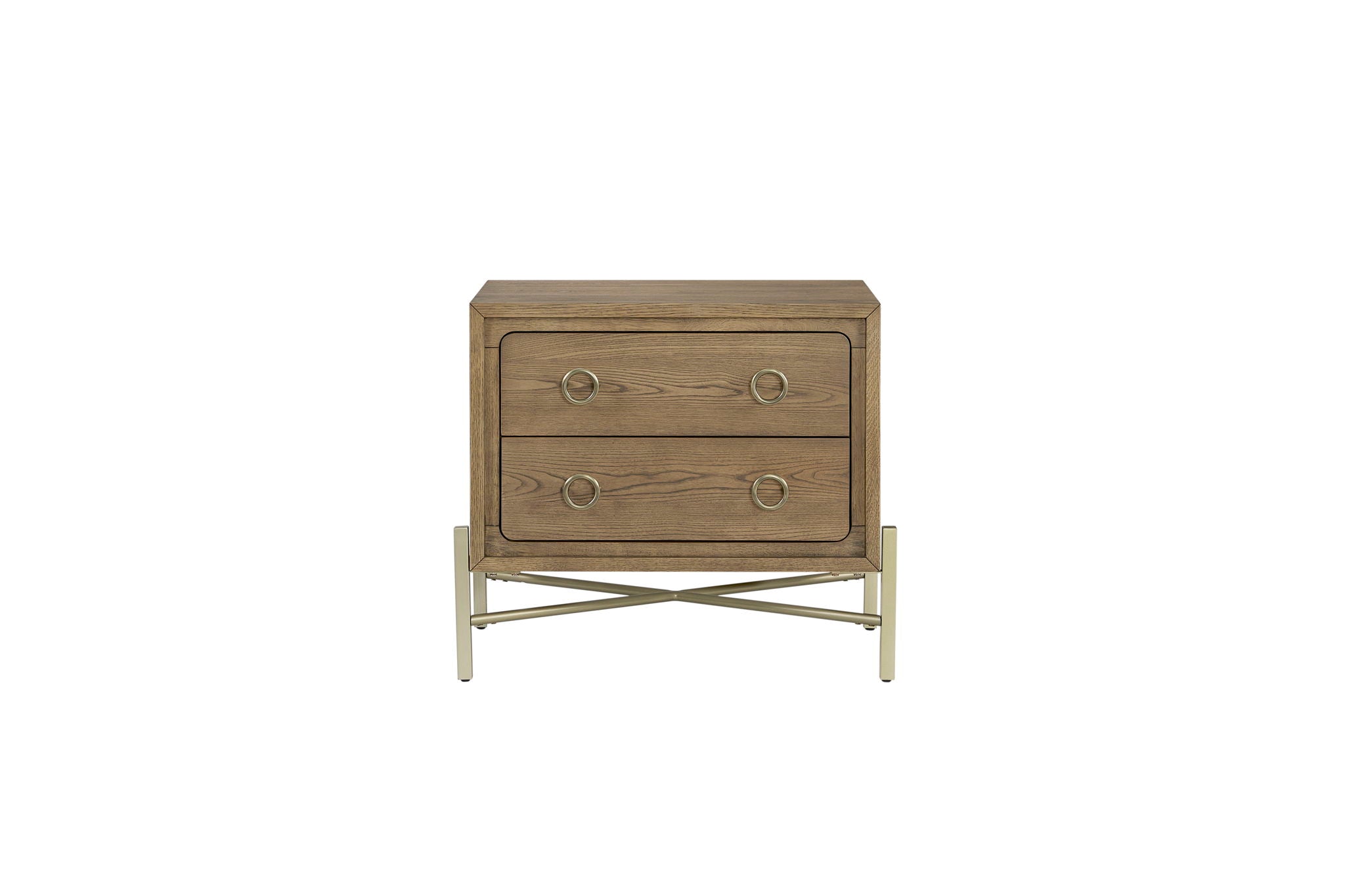 Elure - 2 Drawer Nightstand With USB - Latte