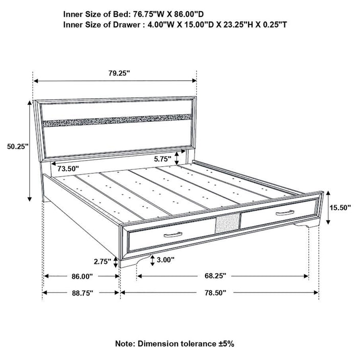 Miranda - Storage Wood Panel Bed