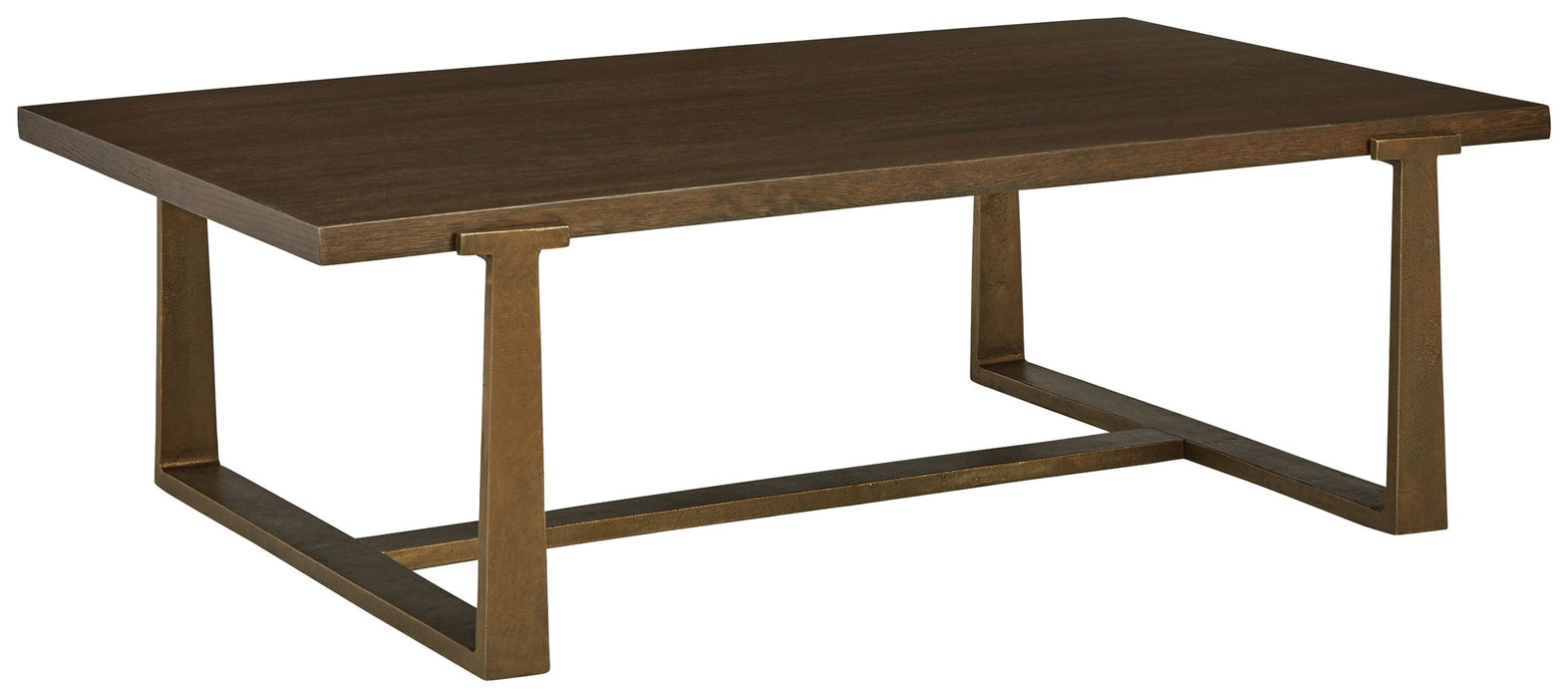 Balintmore - Rectangular Cocktail Table - Brown / Gold Finish