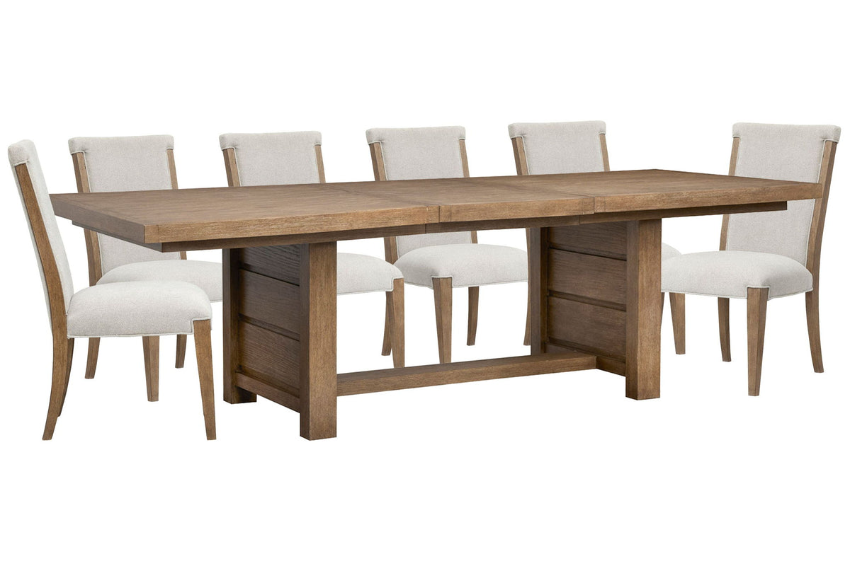 Plum Creek - 7 Piece Extendable Trestle Dining Table Set