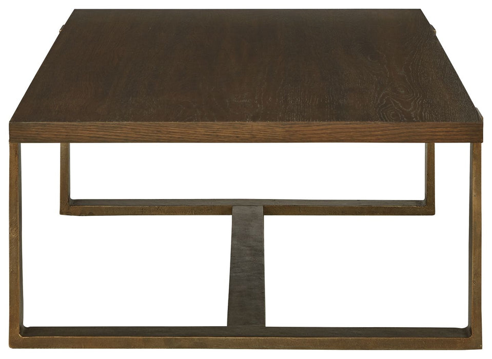 Balintmore - Rectangular Cocktail Table - Brown / Gold Finish