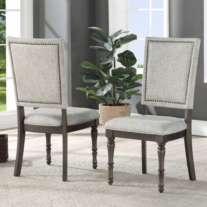 Linnett - Upholstered Back Chair (Set of 2) - Dark Brown