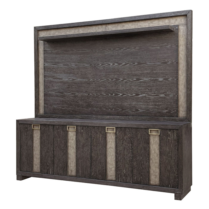 Ascent - 90 In. Tv Console With Hutch And Back Panel - Dark Chocolate