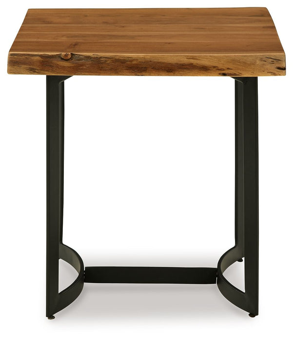 Fortmaine - Rectangular End Table - Brown / Black