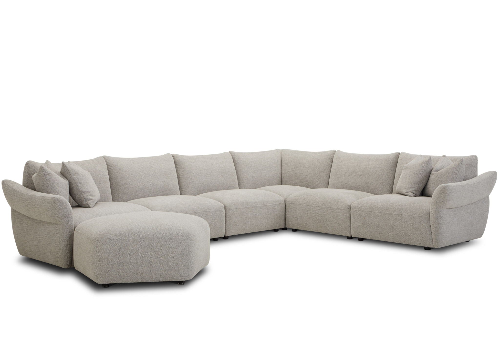 Playful - 6 Piece Modular Sectional - Canes Cobblestone