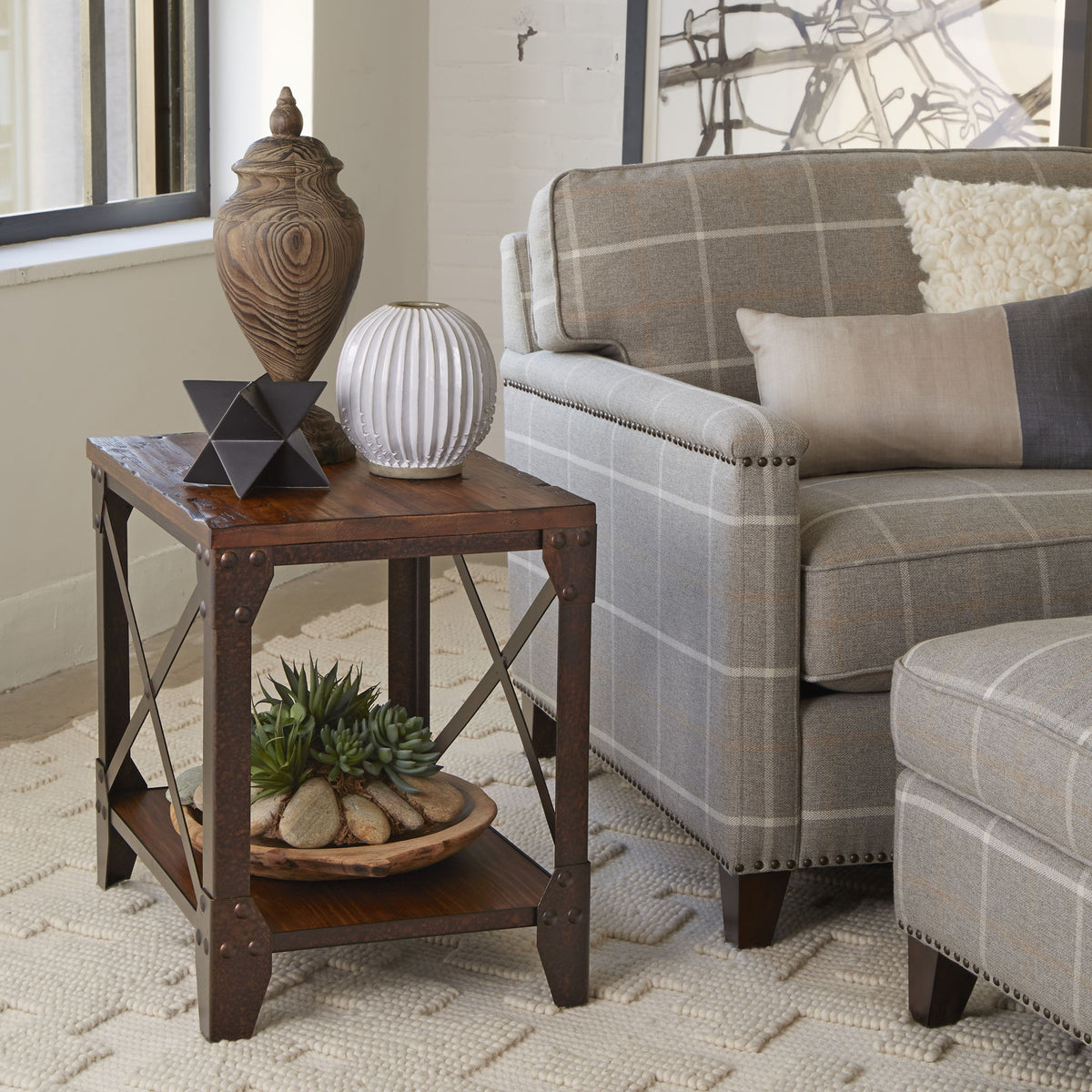 Pinebrook - Rectangular End Table - Distressed Natural Pine