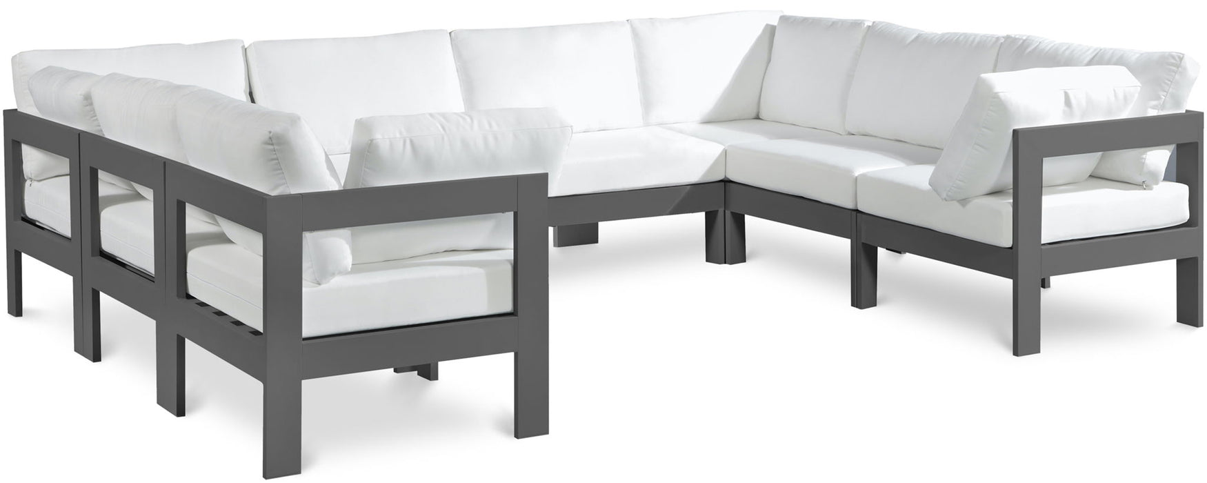 Nizuc - Outdoor Patio 8 Piece Modular Sectional With Gray Frame