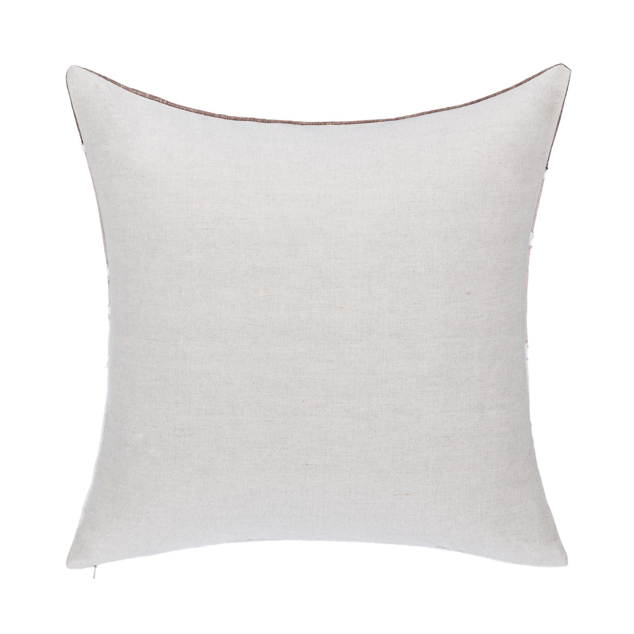 Bikram - 22" x 22" LN Pillow - Ivory / Mocha Cream