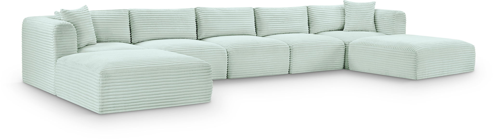 Shaggy - 7 Piece Modular Sectional With 2 Ottomans