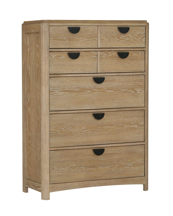 Escape - Bedroom 5 Drawer Chest With Cedar Bottom - Glazed Natural Oak