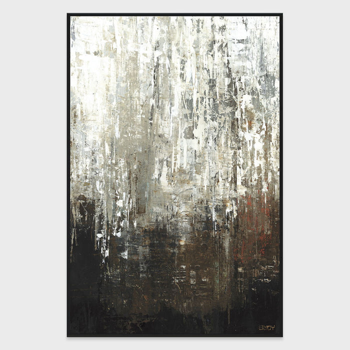 Tibien - 48" x 72" Canvas Art - Black & Gray