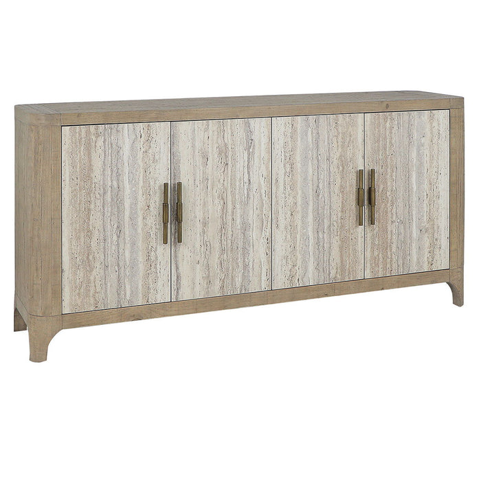 Alpine - Reclaimed Pine/Laminate 4 Door Buffet - Natural