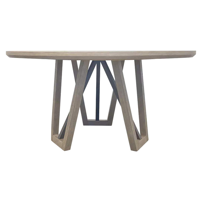 Pure Modern Dining - Round Table With Wood Base - Moonstone
