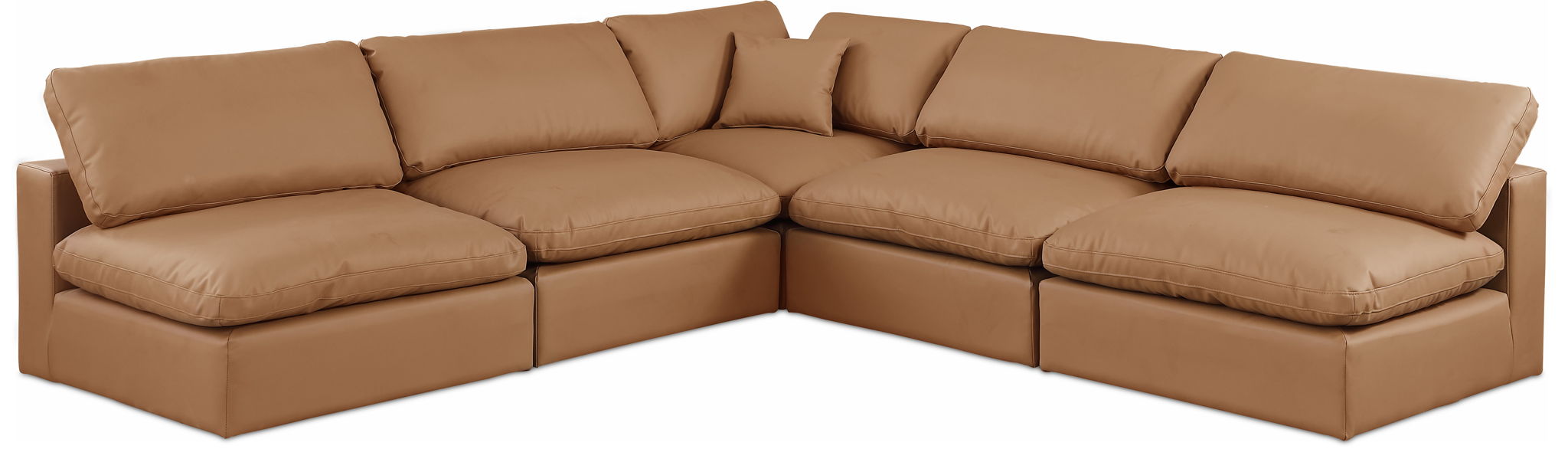Comfy - 5 Piece Faux Leather Modular Corner Armless Sectional