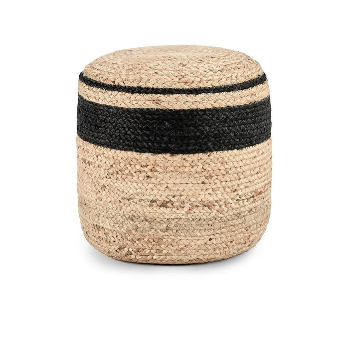 Poufs - Faro Jute Pouf - Natural / Black