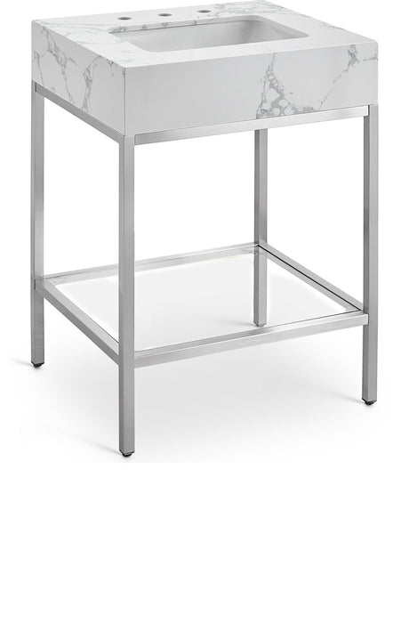 Marmo - Engineered Marble Bathroom Vanity With Chrome Base