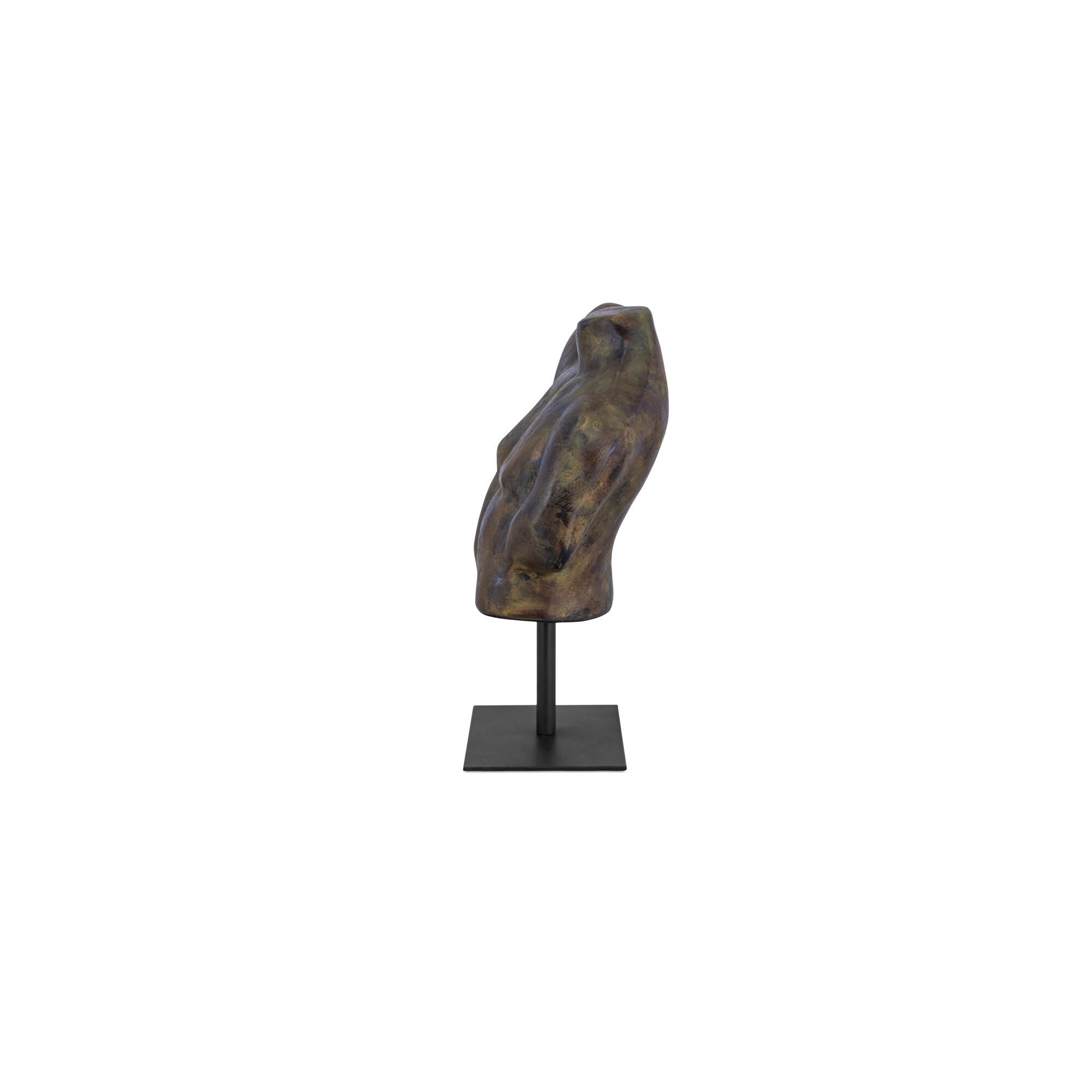 Victor - Cast Aluminum Sculpture - Dark Green Patina / Brown
